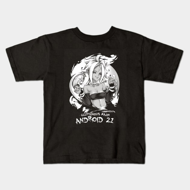 ANDROID 21 "Gluttonous Majin" Kids T-Shirt by RobotCatArt